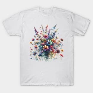 Bouquet Of Flowers In Watercolor T-Shirt